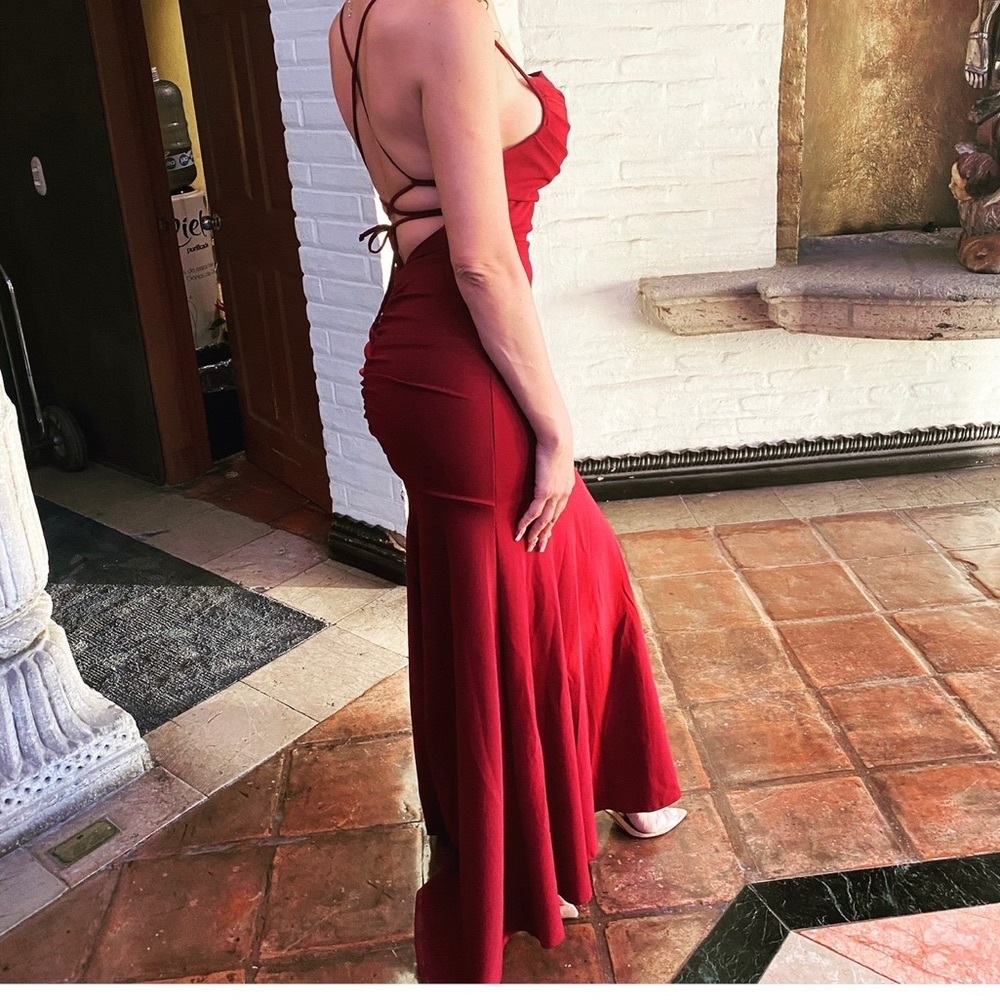Burgundy dress. Stretchy. Windsor Brand